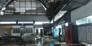 Diterjang Hujan Deras dan Angin Kencang, Atap Stasiun Serpong Rusak