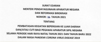 Periode Nataru, Pemerintah Larang ASN Cuti dan Keluar Daerah