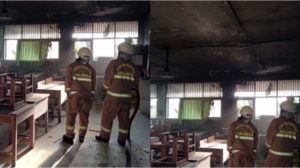 Gedung Sekolah SMAN 34 Pondok Terbakar Semua Murid Berhamburan Keluar Kelas