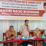 Sosialisasi Perda, Anggota DPRD Sumbar Eviyendri Ingatkan Dampak Buruk Penyalahgunaan Narkoba