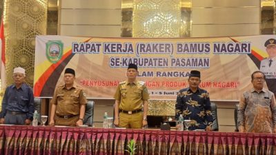 Bupati Pasaman, Buka Raker Bamus Nagari Se-Kabupaten Pasaman di Hotel Axana Padang