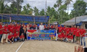Bacalon Bupati dan Wakil Bupati, Welly Suhery – Anggit Kurniawan Nasution Hadiri Turnamen Bola Volly SkyNet Simpang Tigo Muaro Tolang