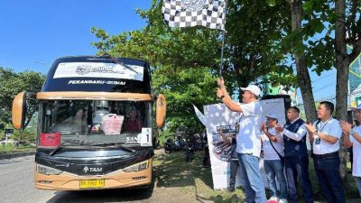 Mudik Aman Dengan Pegadian Kanwil Pekanbaru, 200 Pemudik di Berangkatkan ke Kampung Halaman