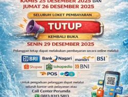 Perumda Tirta Saiyo Pasaman Tutup Loket Pembayaran Selama Libur Natal dan Cuti Bersama