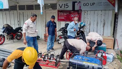 Perumda Tirta Saiyo Pasaman Tanggap Tangani Kebocoran Pipa di Jembatan Mauh