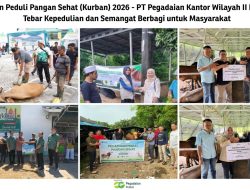 Pegadaian Peduli Pangan Sehat 2026, Kanwil II Pekanbaru Salurkan 8 Sapi dan 28 Kambing Kurban