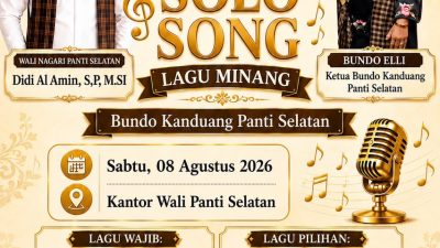 Lomba Solo Song Lagu Minang Digelar, Wali Nagari Panti Selatan Ajak Masyarakat Lestarikan Seni dan Budaya Minangkabau