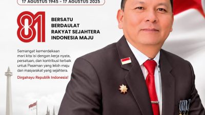 Sekda Kabaupaten Pasaman Yudesri, S.IP., M.Si. Mengucapkan Selamat HUT RI Ke 81