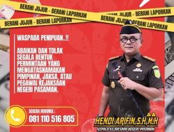 Kejari Pasaman Imbau Masyarakat Waspadai Penipuan Mengatasnamakan Jaksa dan Pegawai Kejaksaan